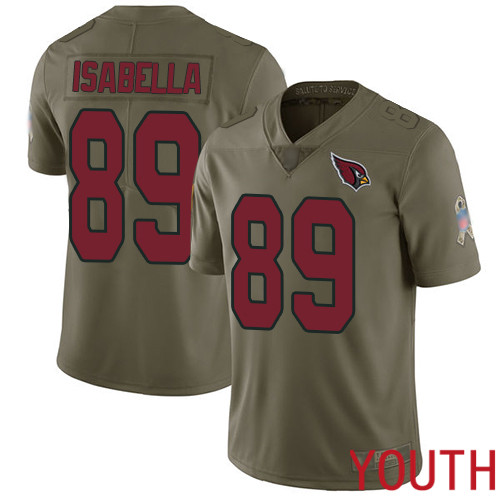 Arizona Cardinals Limited Olive Youth Andy Isabella Jersey NFL Football #89 2017 Salute to Service->women nfl jersey->Women Jersey